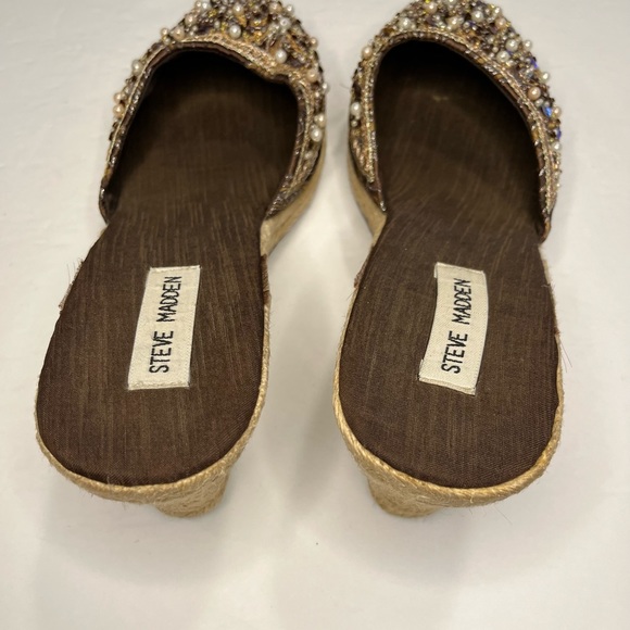 Steve Madden Women’s Beautiful Bommbay Beaded Wedge Slip On Sandals Size 10B - Picture 3 of 7